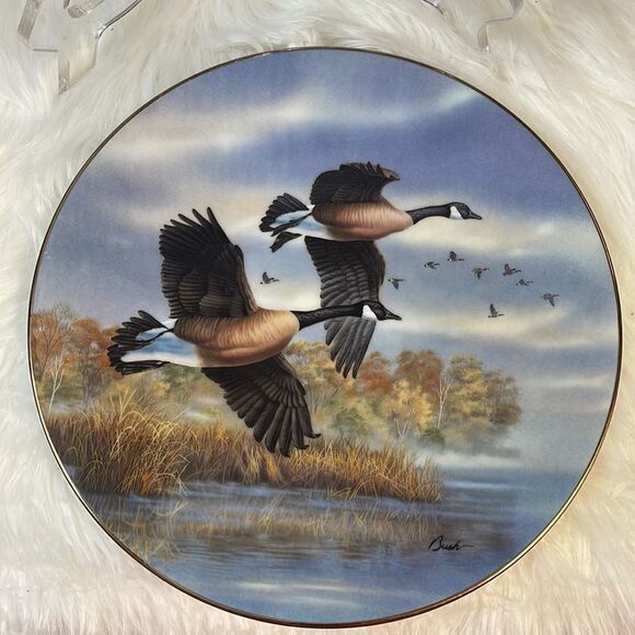 Darrell Bush “Golden Flight:Canada Geese Collector’s Plate Plate#6874B - Picture 2 of 6
